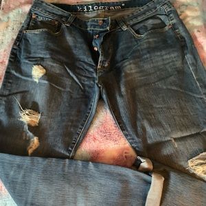 Mens Distressed Kilogram Jeans
